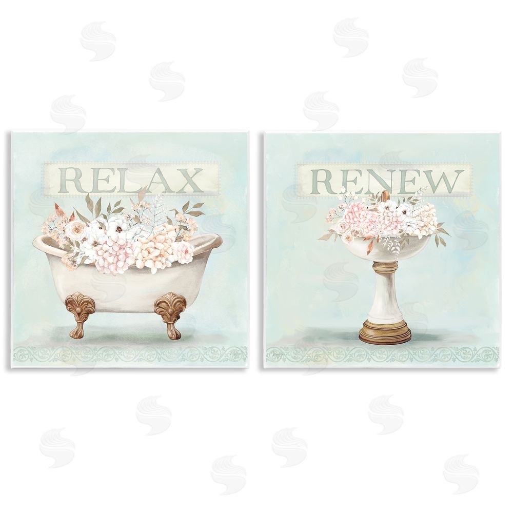Mollie B. Antique Florals Relax Renew Wall Plaque Art Print