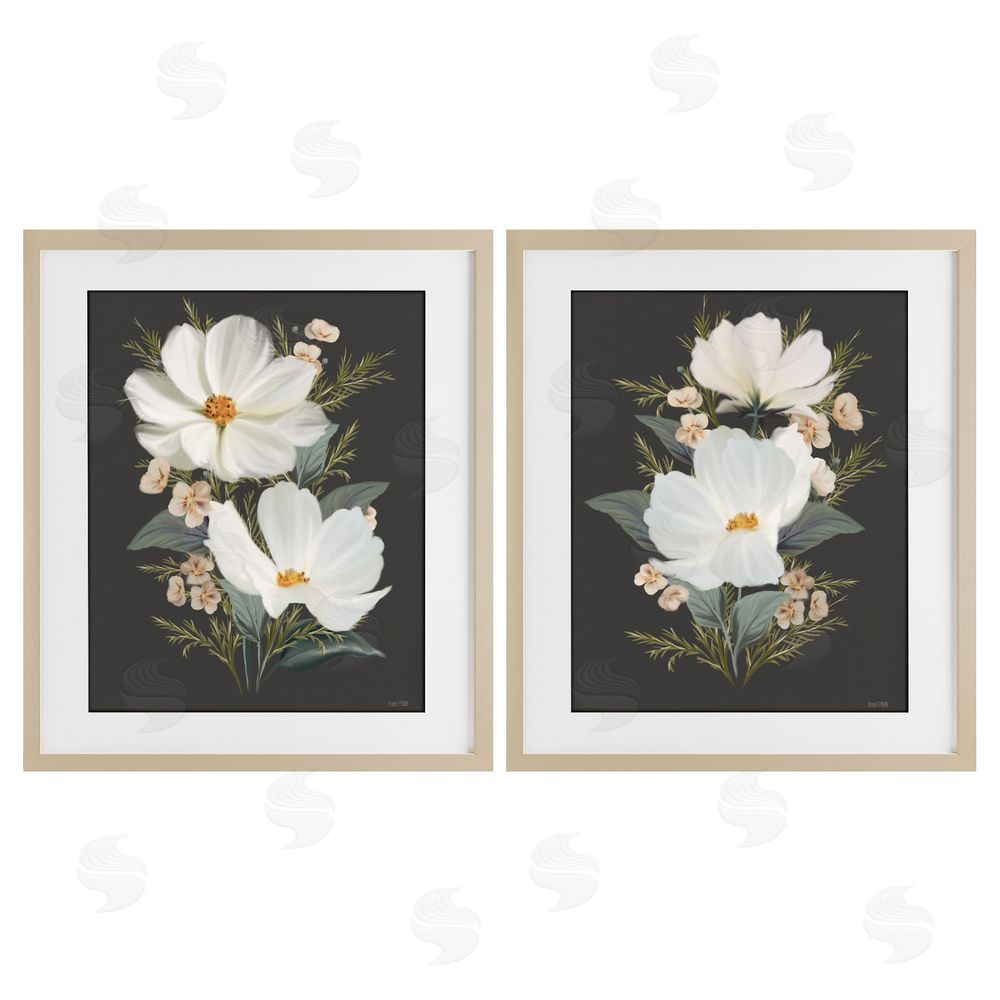 House Fenway Vintage Lace Cosmos Birch Framed Print Under Glass Wall Art