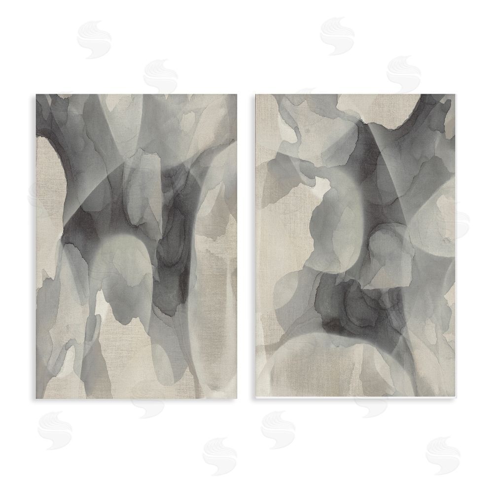 Kippi Leonard Mottled Fluid Monochrome Stretched Canvas Wall Art