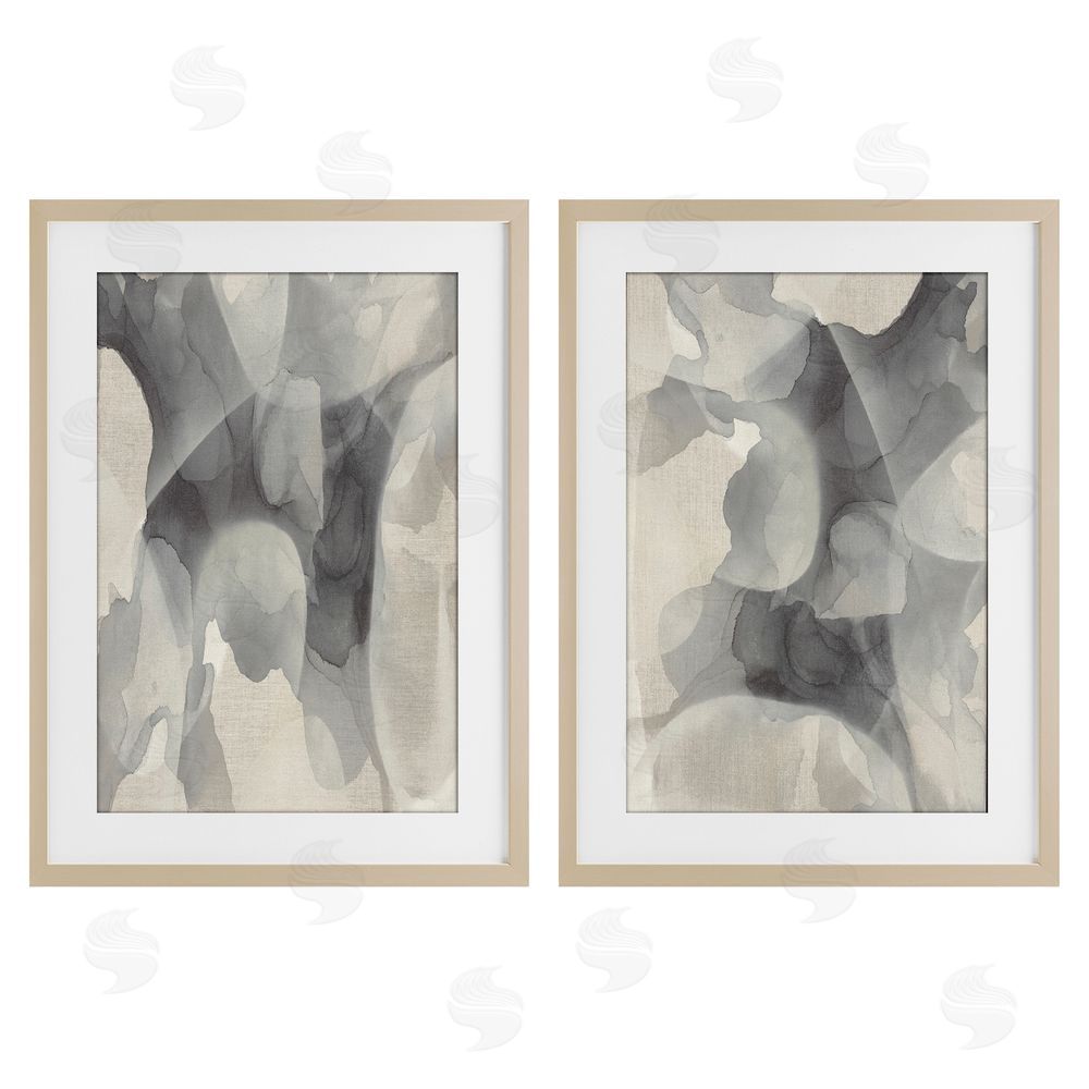 Kippi Leonard Mottled Fluid Monochrome Brown Framed Print Under Glass with Mat Wall Art