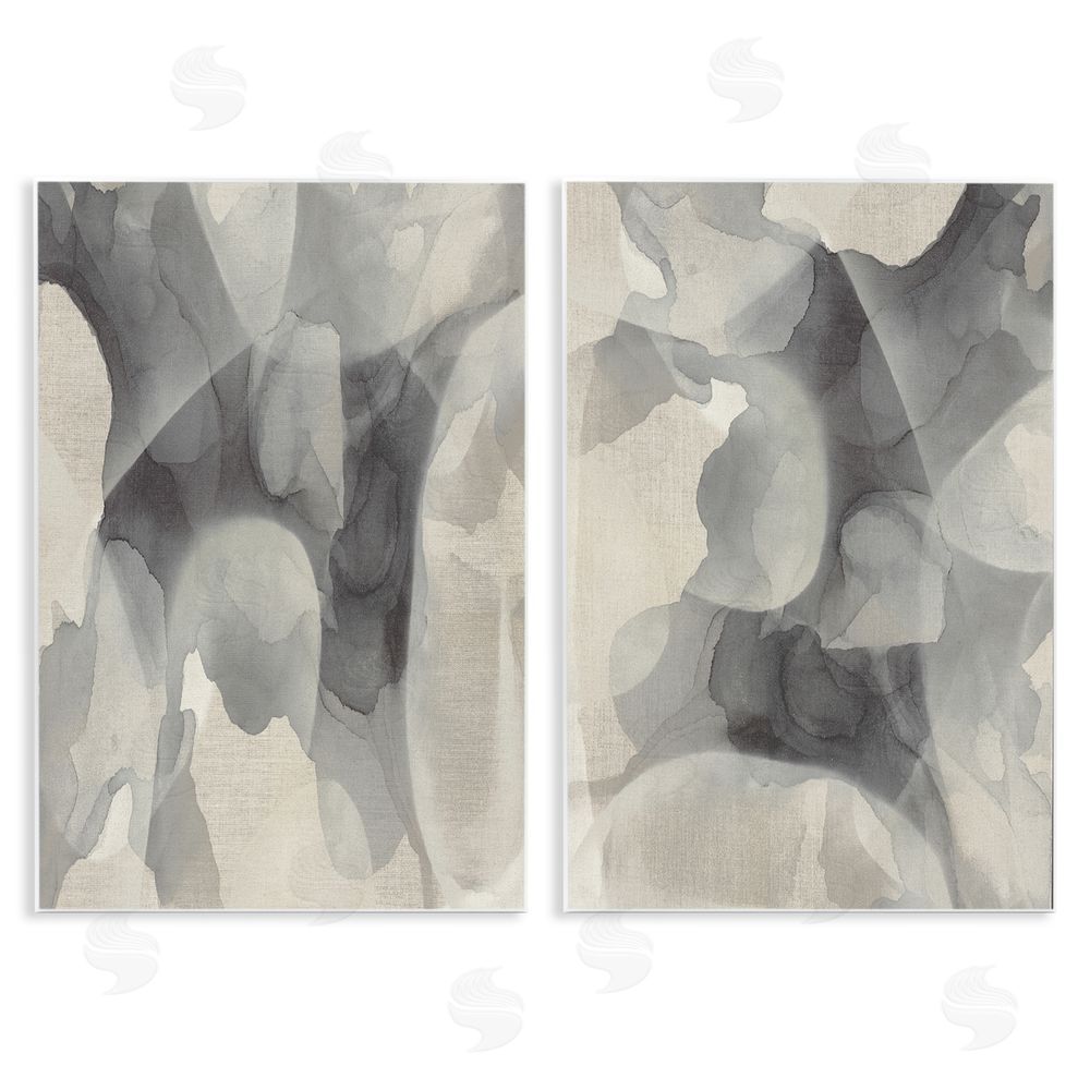 Kippi Leonard Mottled Fluid Monochrome Wooden Wall Plaque Art Print