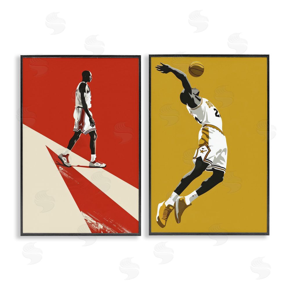 Ray Powers Iconic NBA Champions Blacked Framed Giclee Wall Art Print