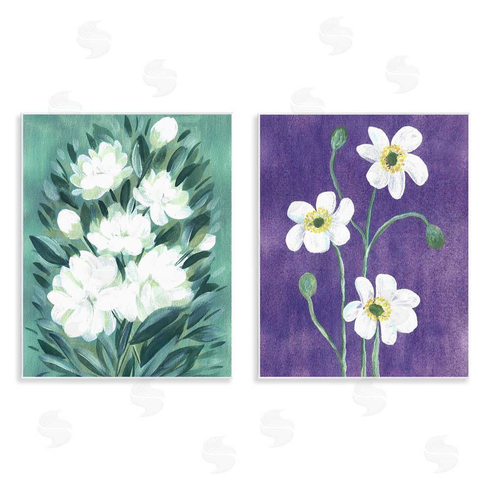 Camila Juncos Painterly Jasmine & Poppies Wall Plaque Art Print