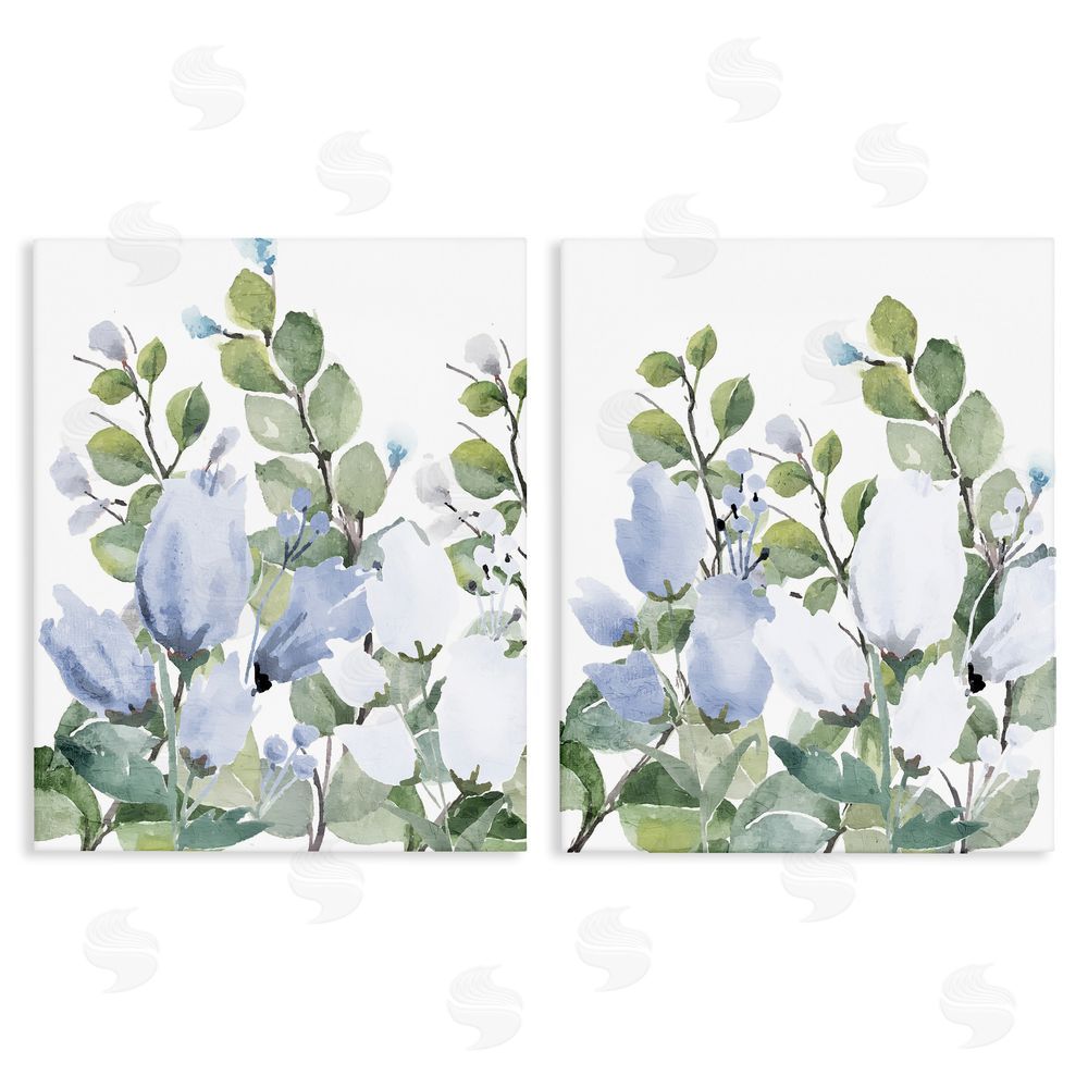Kim Allen Blue Spring Watercolors Stretched Canvas Wall Art Print