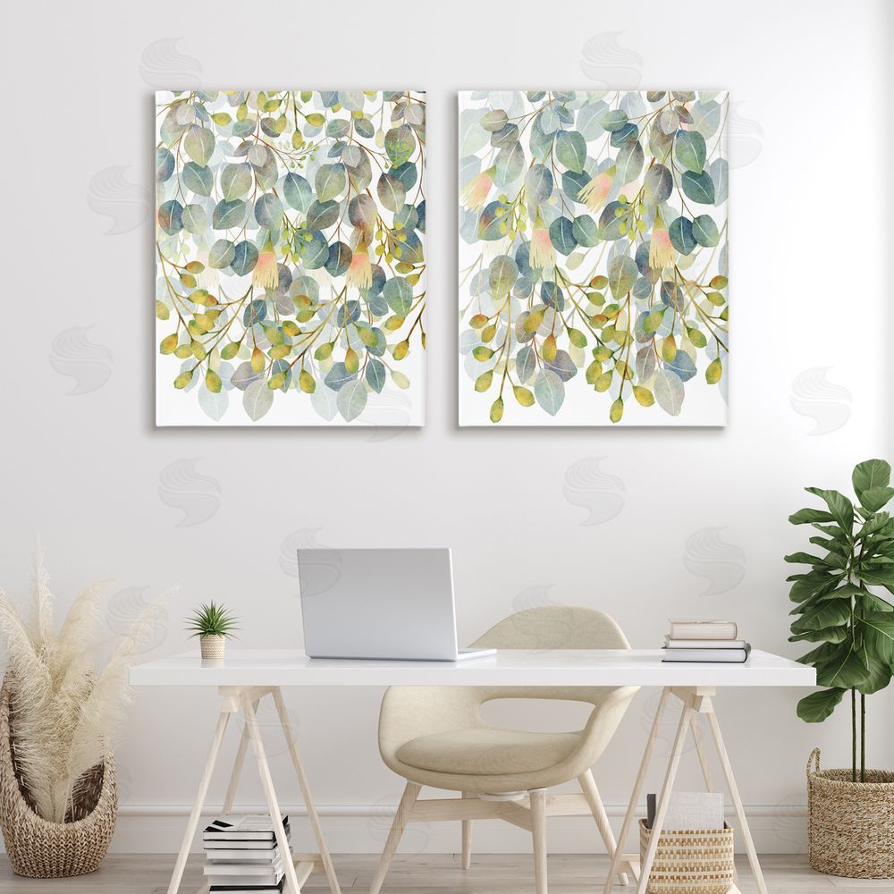 Marcus Prime Layered Ivy Hanging Botanicals Stretched Canvas Wall Art in Room