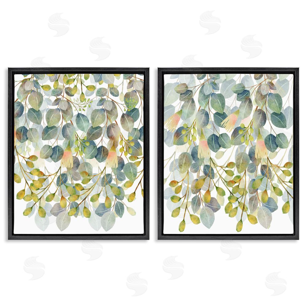 Marcus Prime Layered Ivy Hanging Botanicals Black Floating Frame Canvas Wall Art
