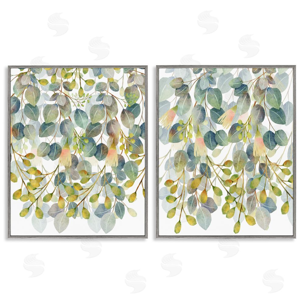 Marcus Prime Layered Ivy Hanging Botanicals Gray Framed Giclee Wall Art Print