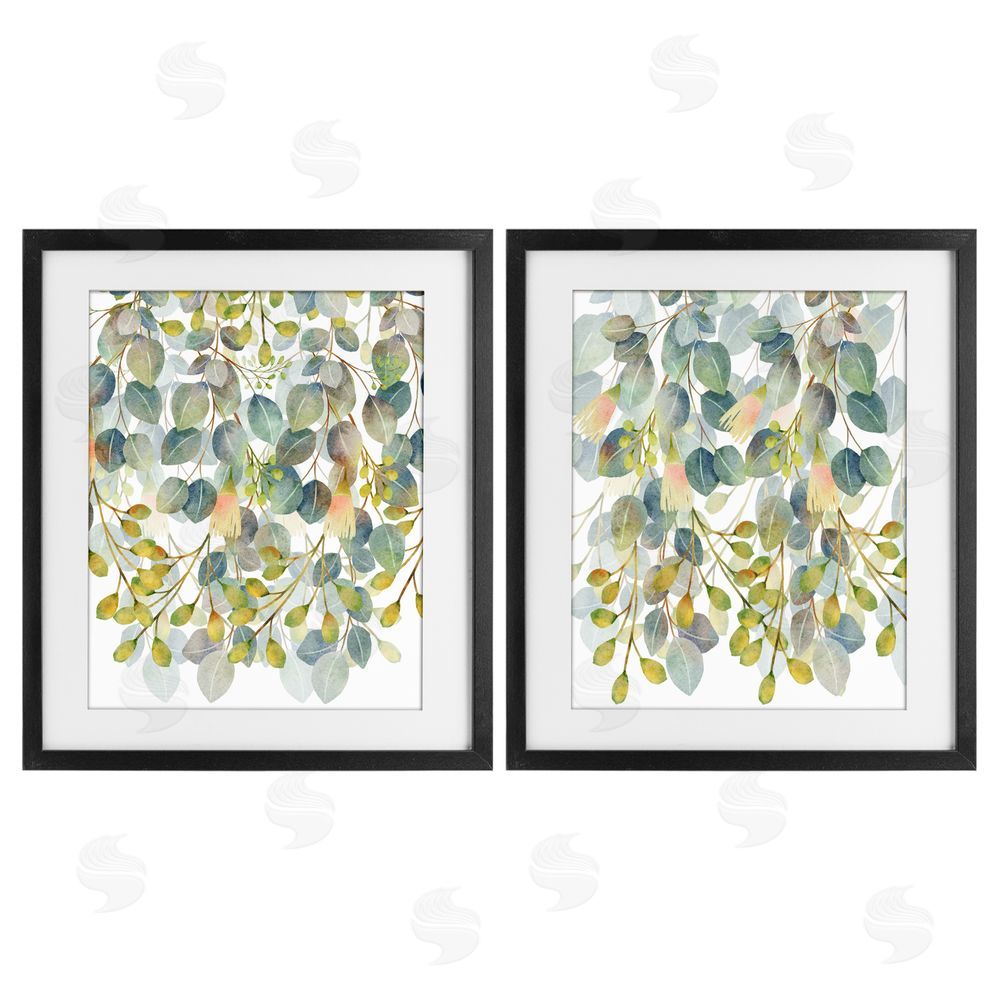 Marcus Prime Layered Ivy Hanging Botanicals Black Framed Print Under Glass with Mat Wall Art