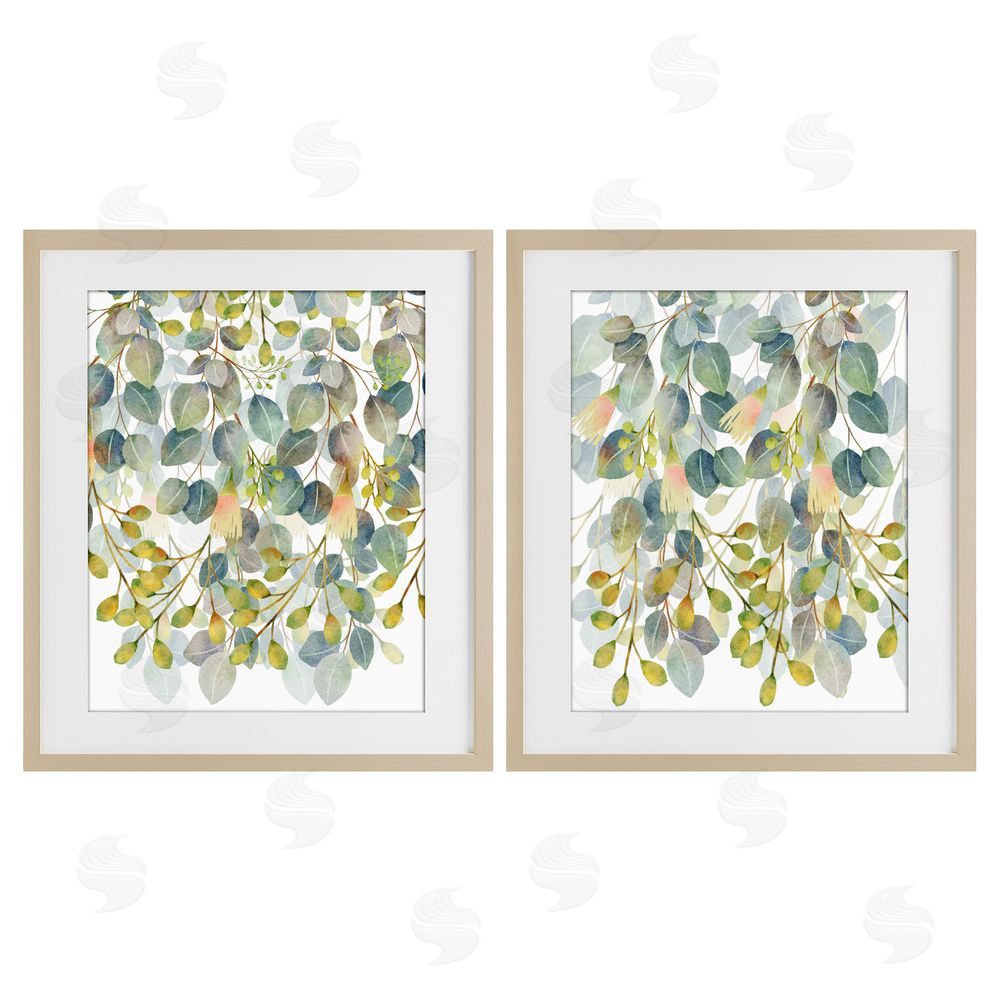 Marcus Prime Layered Ivy Hanging Botanicals Brown Framed Print Under Glass with Mat Wall Art