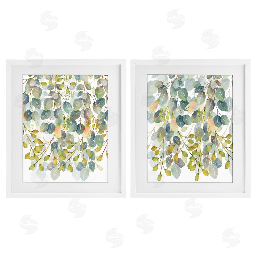 Marcus Prime Layered Ivy Hanging Botanicals White Framed Print Under Glass with Mat Wall Art
