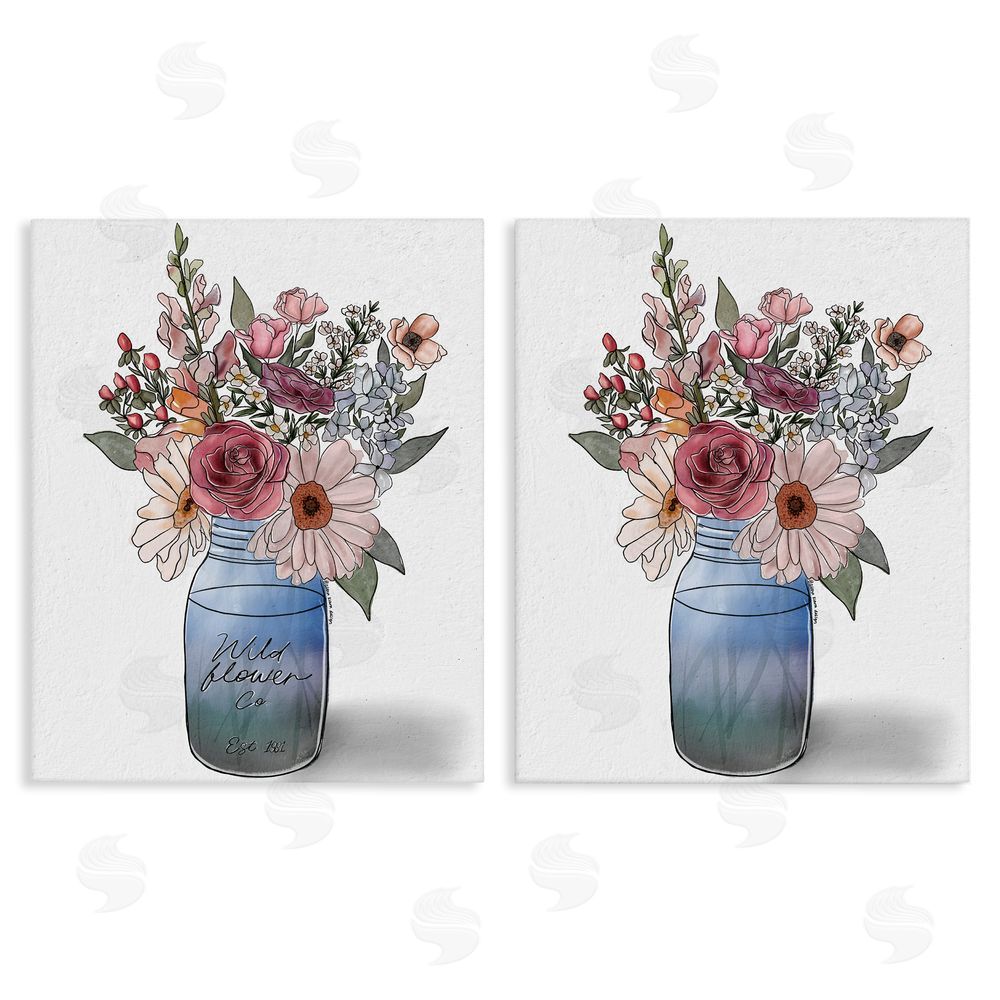 Alisha Kiara Design Farmer's Market Vases Stretched Canvas Wall Art