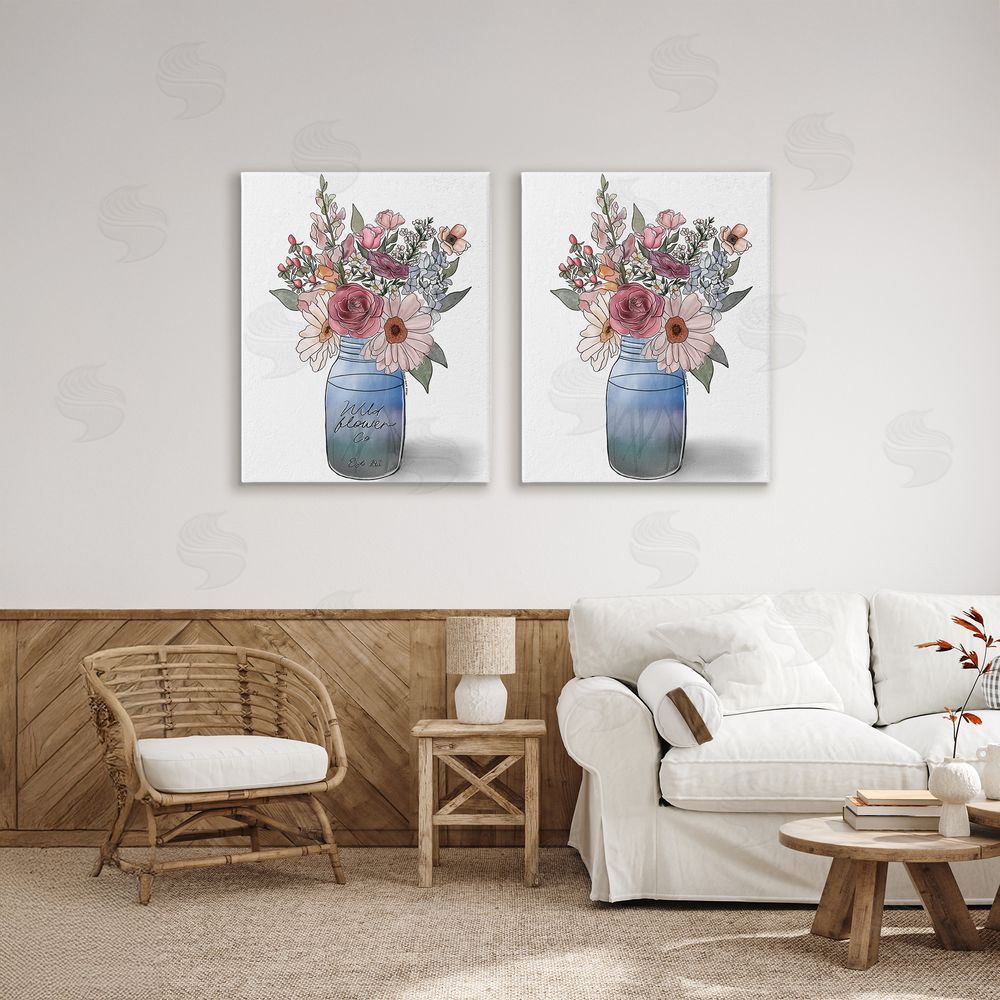 Alisha Kiara Design Farmer's Market Vases Stretched Canvas Wall Art in Room