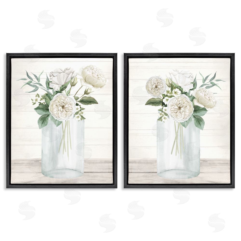 Kim Allen Soft Patience Flowers Black Floating Frame Canvas Wall Art Print