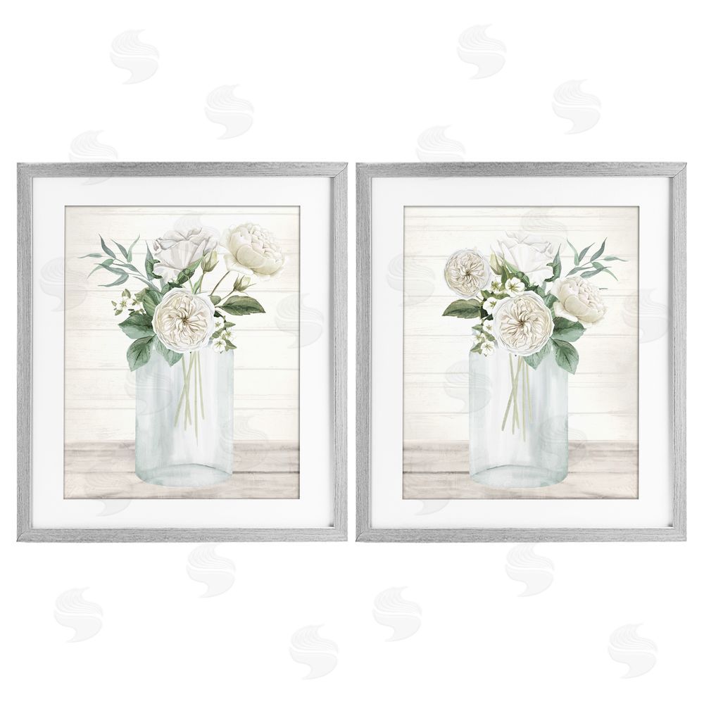 Kim Allen Soft Patience Flowers Gray Framed Print Under Glass Wall Art