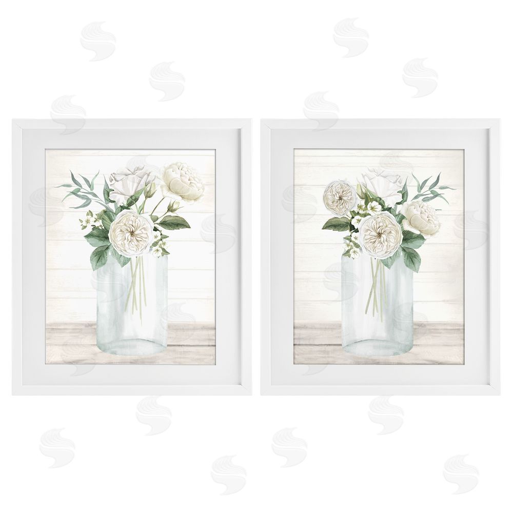 Kim Allen Soft Patience Flowers White Framed Print Under Glass Wall Art