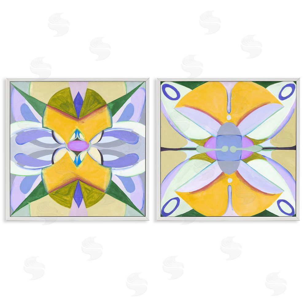 Melissa Wang Kaleidoscopic Revival Hues White Framed Giclee Wall Art Print