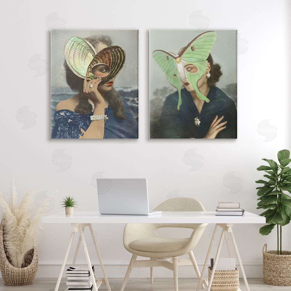 Victoria Barnes Naturalist Women Portraits Stretched Canvas Wall Art Print in Room