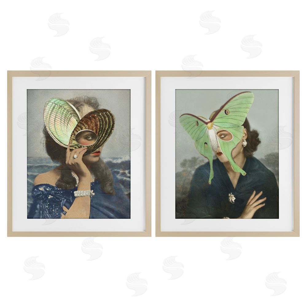 Victoria Barnes Naturalist Women Portraits Brown Framed Print Under Glass Wall Art