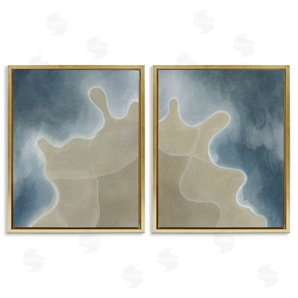 Grace Popp Aerial Turning The Tides Gold Floating Frame Canvas Wall Art Print