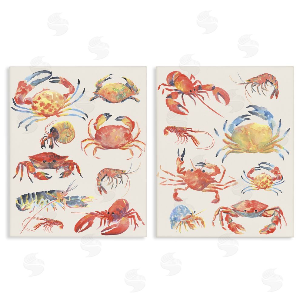June Erica Vess Aquatic Crustacean Collection Stretched Canvas Wall Art Print