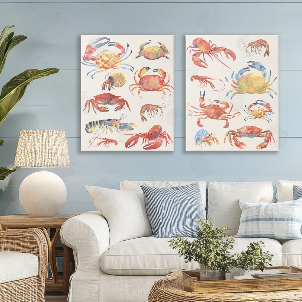 June Erica Vess Aquatic Crustacean Collection Stretched Canvas Wall Art in Room