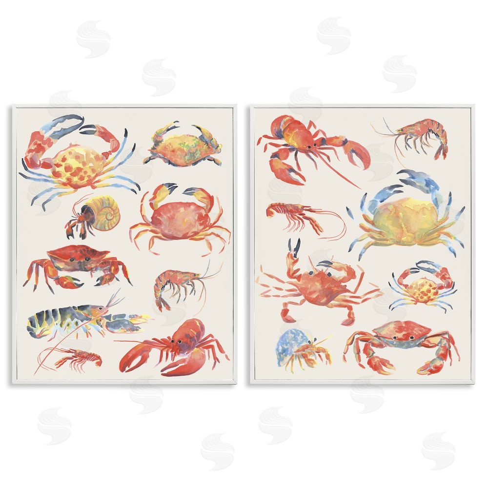 June Erica Vess Aquatic Crustacean Collection White Framed Giclee Wall Art Print