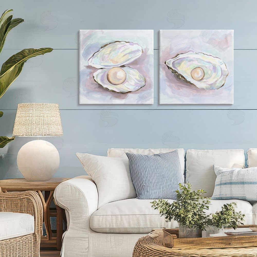 Melissa Wang Aquatic Silent Opals Stretched Canvas Wall Art in Room
