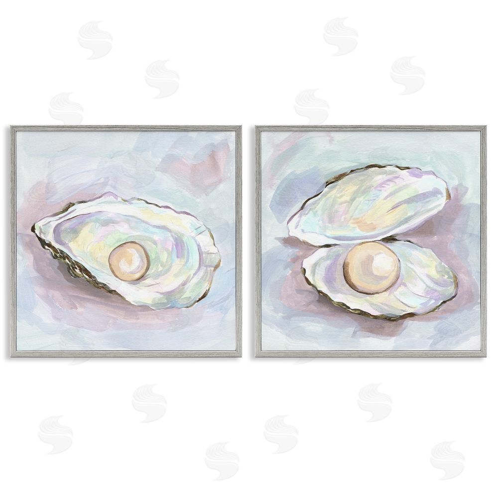 Melissa Wang Aquatic Silent Opals Gray Framed Giclee Wall Art Print