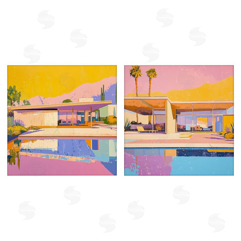 Walker Noble Case Study Villa Stretched Canvas Wall Art Print