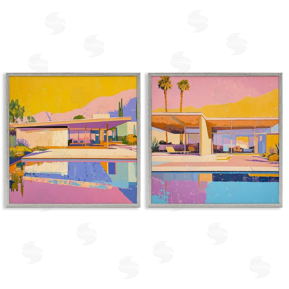 Walker Noble Case Study Villa Gray Framed Giclee Wall Art Print