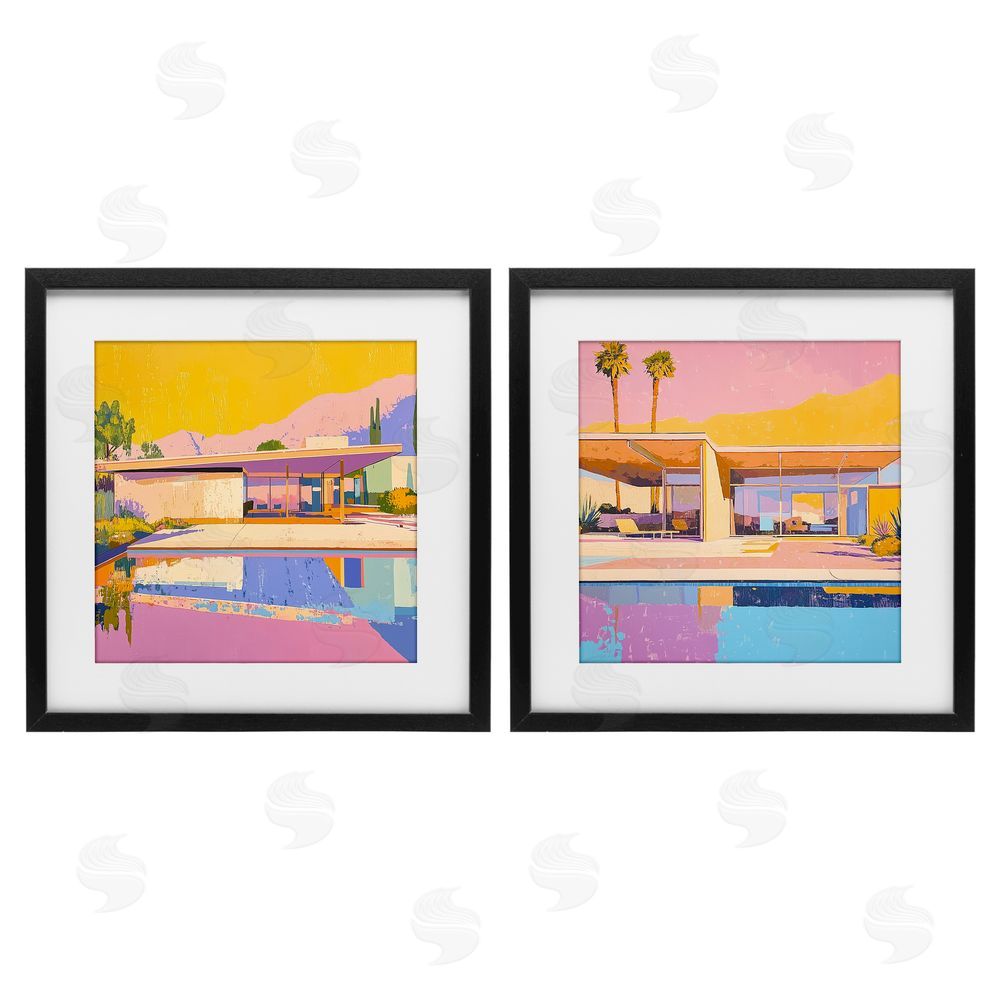 Walker Noble Case Study Villa Black Framed Print Under Glass Wall Art
