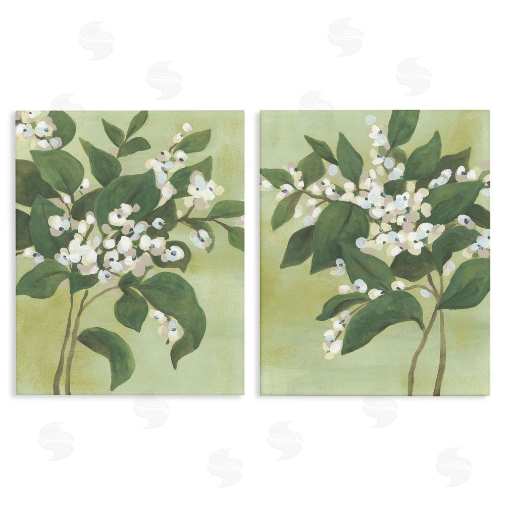 June Erica Vess Verdant Herb Blossoms Stretched Canvas Wall Art Print