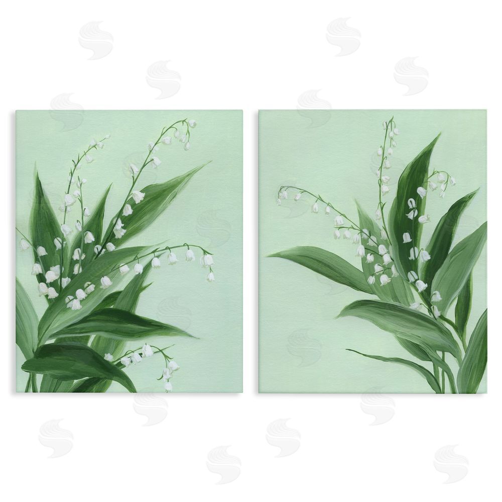 Grace Popp Blooming Lily of Valley Stretched Canvas Wall Art Print