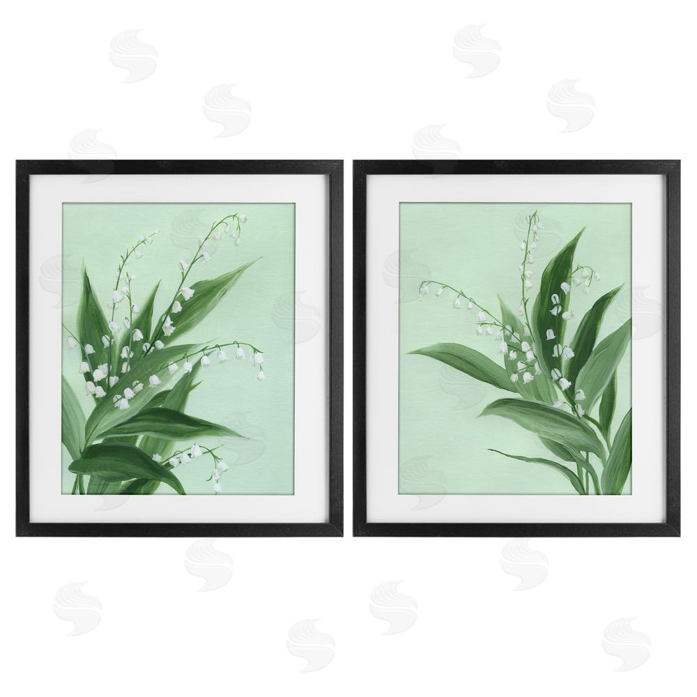 Grace Popp Blooming Lily of Valley Black Framed Print Under Glass Wall Art