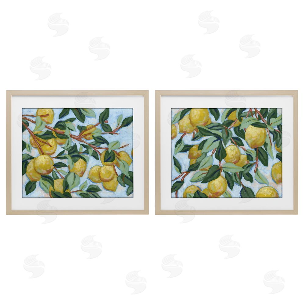 June Erica Vess Sunshine Lemon Tree Brown Framed Print Under Glass Wall Art