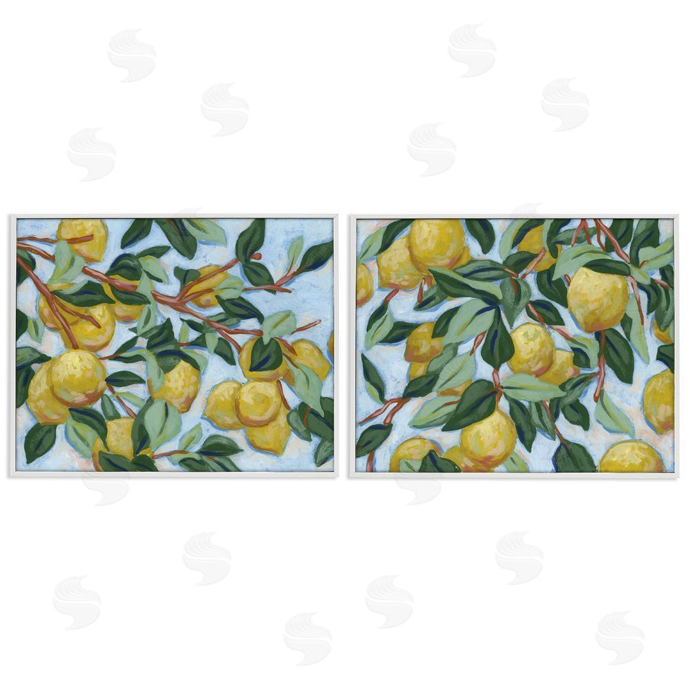 June Erica Vess Sunshine Lemon Tree White Framed Giclee Wall Art Print