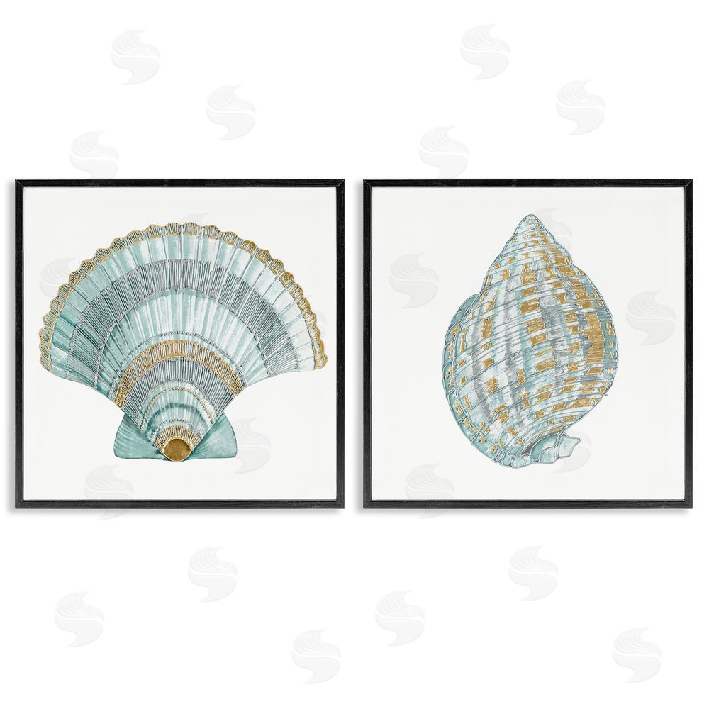 Lorenzo Collective Regal Clam Shell Duo Black Framed Giclee Wall Art Print