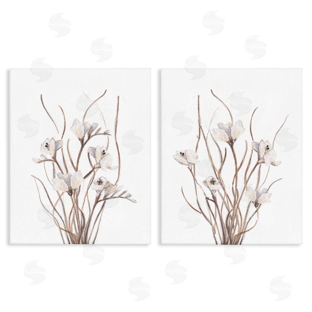 Sundance Graphics Curly Branches Wildflowers Canvas Wall Art Print