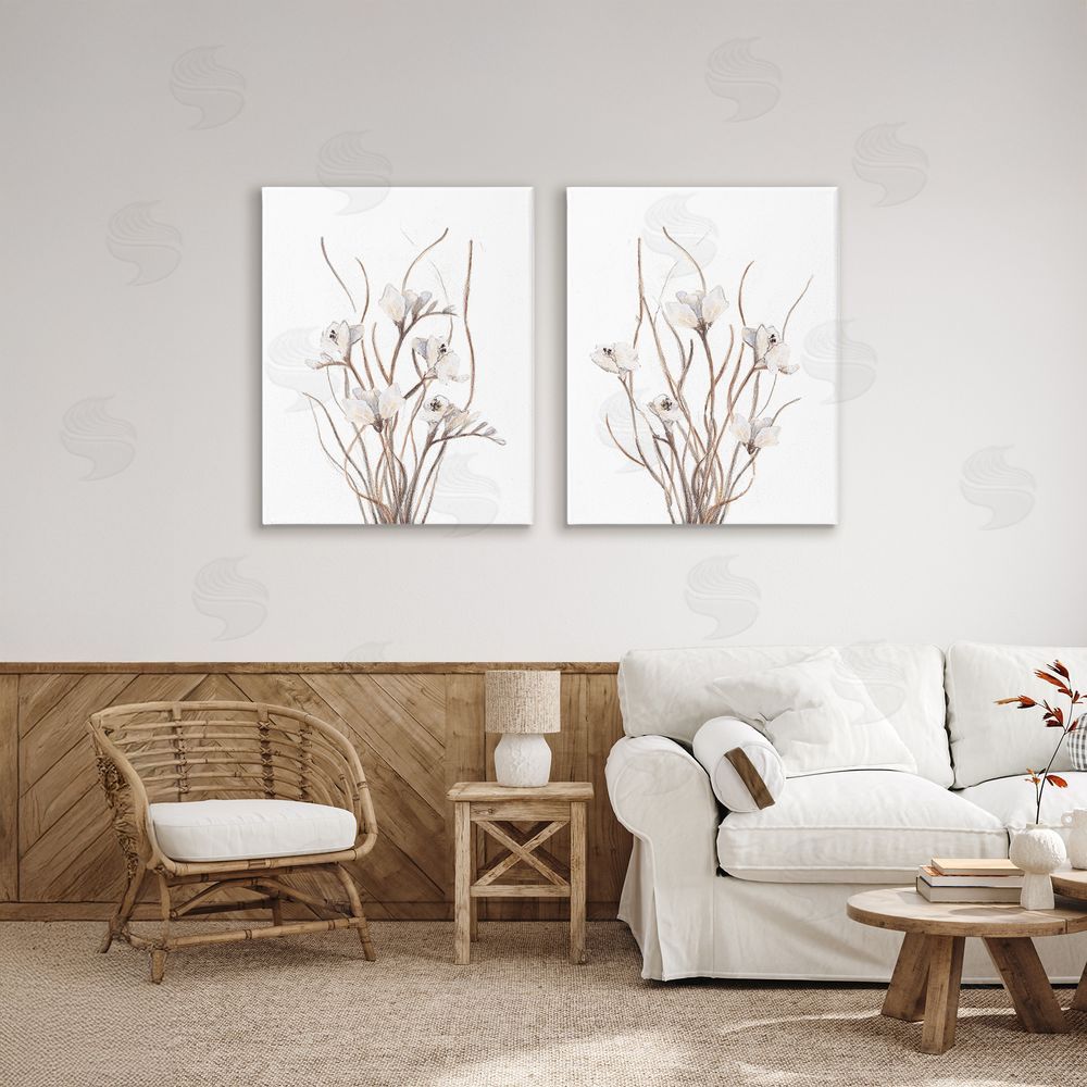 Sundance Graphics Curly Branches Wildflowers Canvas Wall Art Print in Room