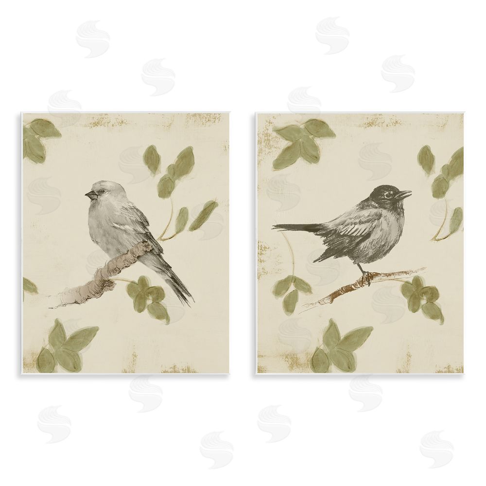 Sundance Graphics Neutral Bird Scene Wall Plaque Printed Art