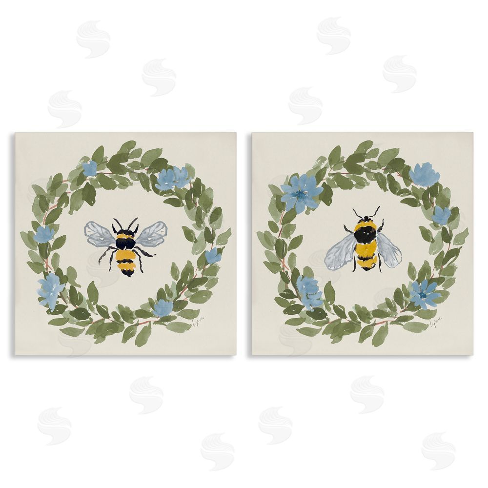 Lucille Price Bee Floral Celebrations Stretched Canvas Wall Art Print