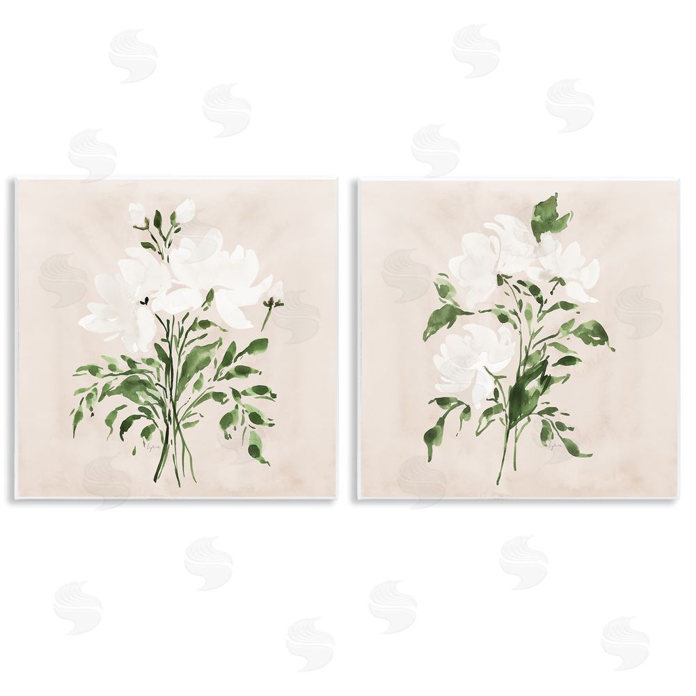 Lucille Price White On Tan Botanicals Wall Plaque Art Print