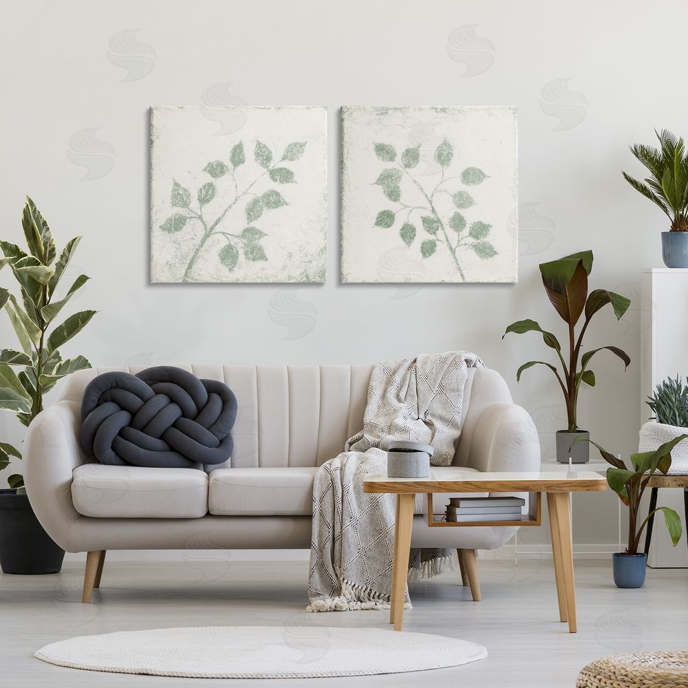 Sundance Graphics November Leaves Soft Plants Canvas Wall Art Print in Room