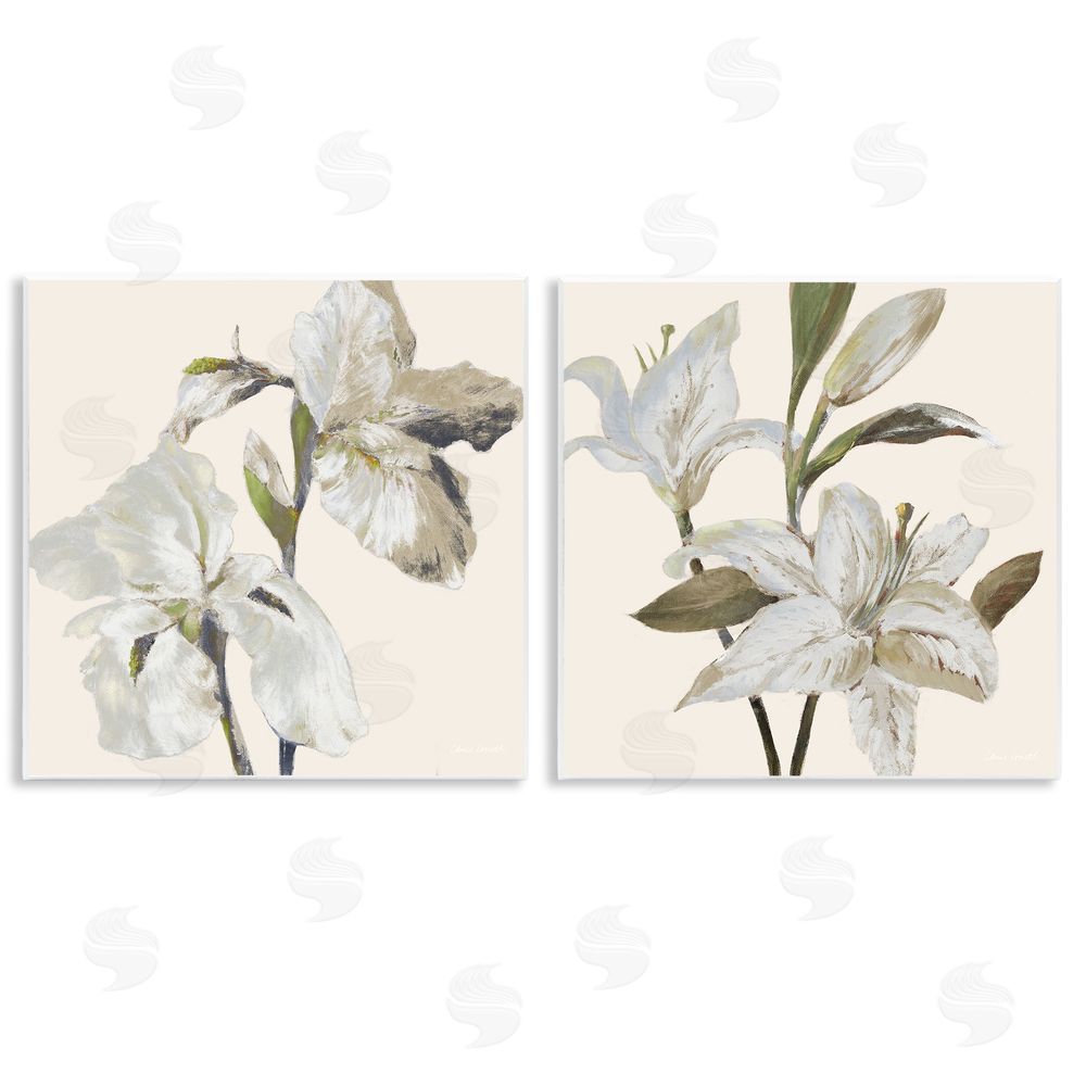 Sundance Graphics Irises and Lilies Soft Beige Wall Plaque Printed Art