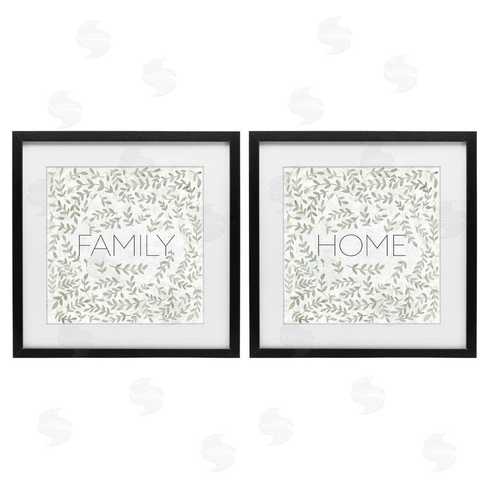 Sundance Graphics Curved Ivy Sprigs Phrases Black Framed Print Under Glass Wall Art