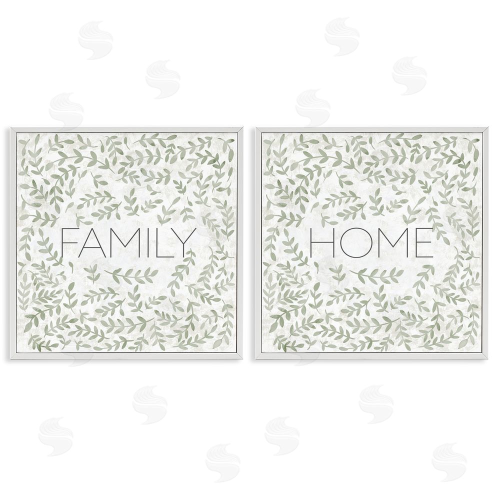 Sundance Graphics Curved Ivy Sprigs Phrases White Framed Giclee Wall Art Print