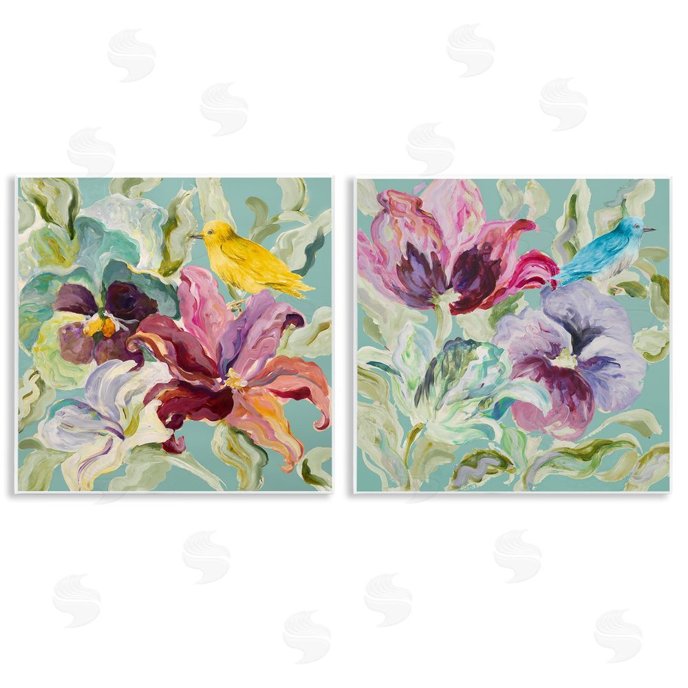 Sundance Graphics Lyrical Garden Canaries Wall Plaque Printed Art