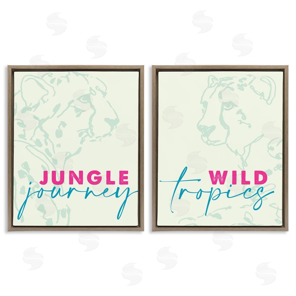 Sundance Graphics Wildlife Phrases Cheetahs Brown Floating Frame Canvas Wall Art Print