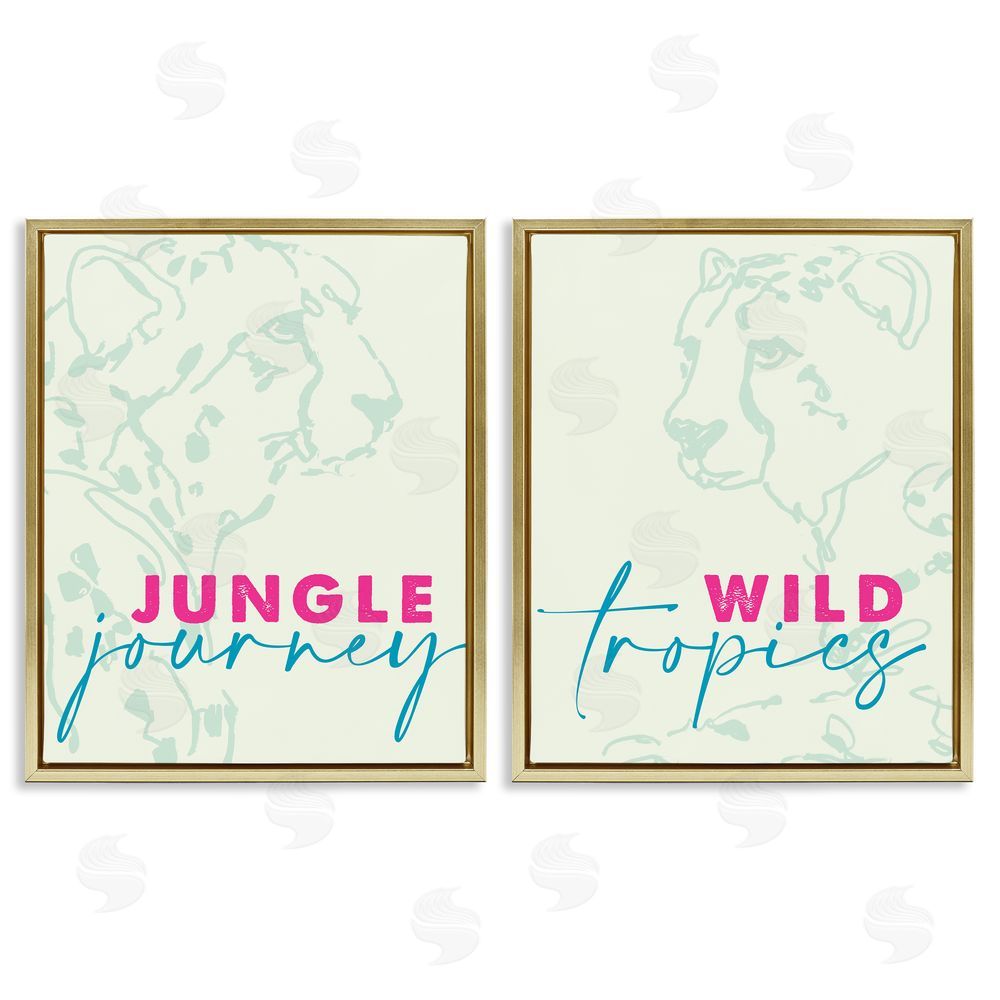 Sundance Graphics Wildlife Phrases Cheetahs Gold Floating Frame Canvas Wall Art Print