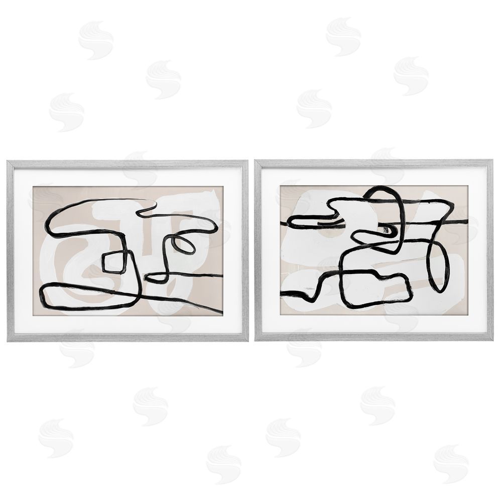 Sundance Graphics Neutral Twists & Turns Gray Framed Print Under Glass Wall Art